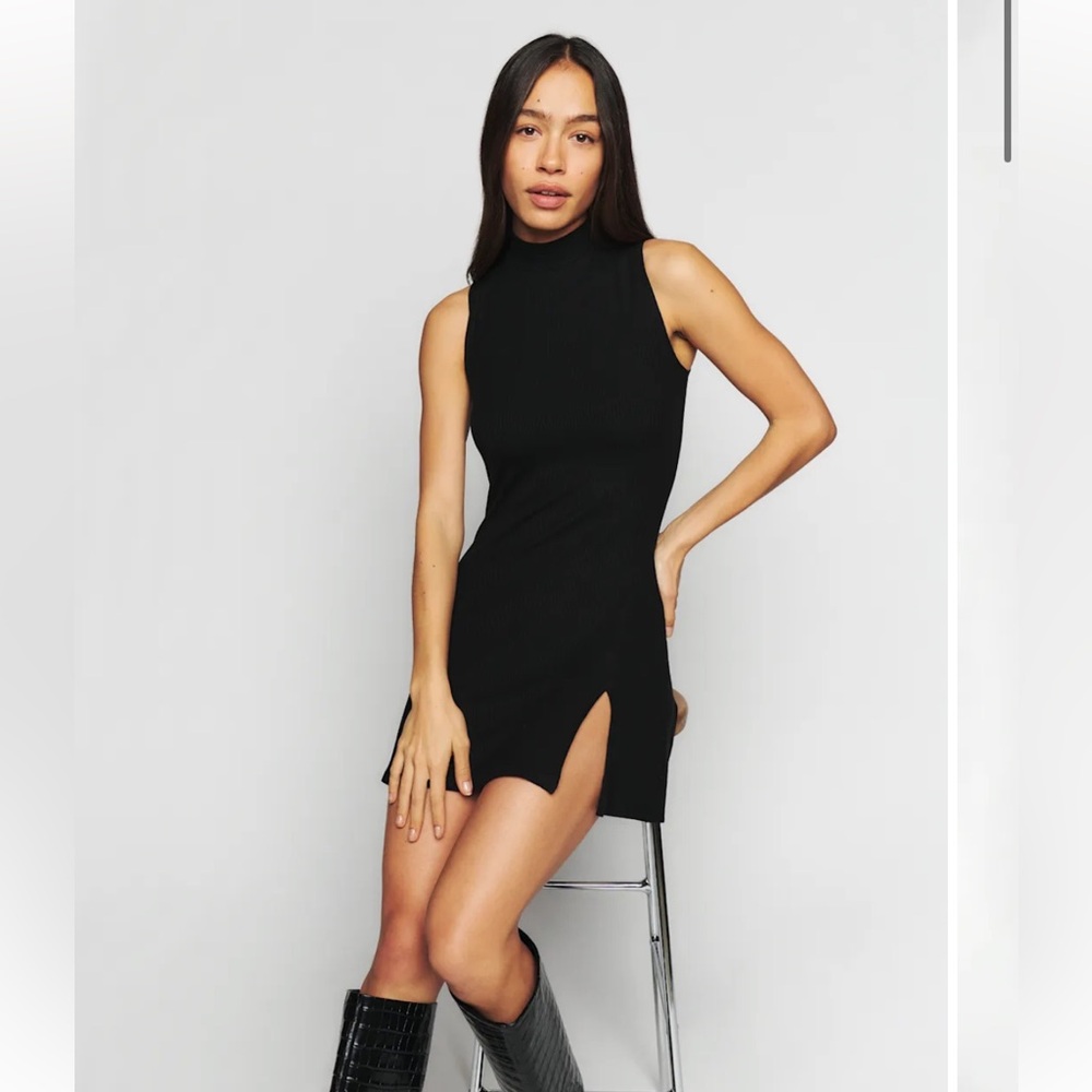Reformation Black Midi Dress